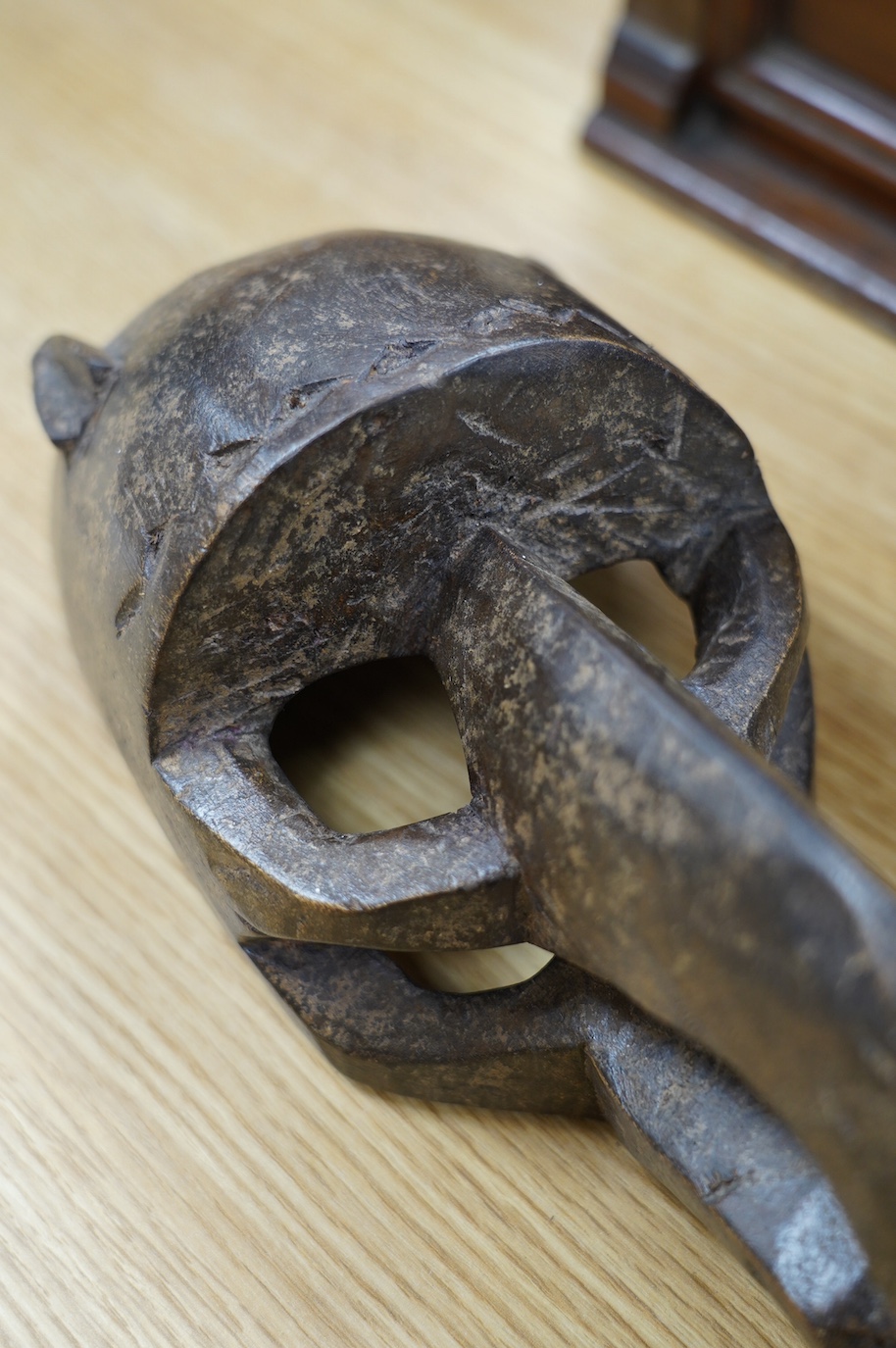 A Chokwe tribe bird mask, 32cm long. Condition - good